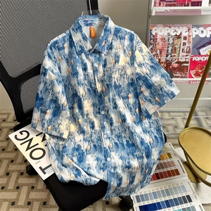 涂鸦衬衫男短袖韩版潮流高街帅百搭2024秋夏ins宽松外套CY959-P31图片