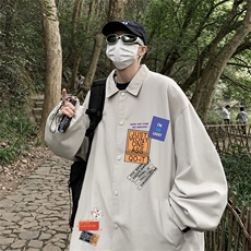 电商DSA028-7601P45春季新款印花港风立领夹克休闲外套男，男装夹克，电商A028