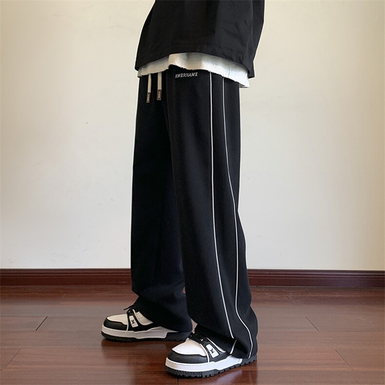 大休闲裤男裤子港风宽松刺绣阔腿裤416B-1-KL687-P50限68,男装休闲裤,星座416B-1
