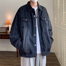 美式复古牛仔外套男高级感痞帅衣服款潮流宽松百搭夹克JK1049-P70，男装夹克，星座1103-3