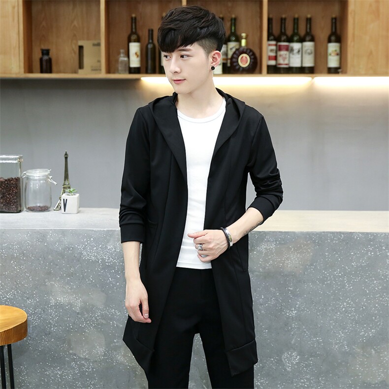 风衣中长款男薄款大衣春秋帅气披风韩版外套潮流1306F08P55，男装风衣，星座1306