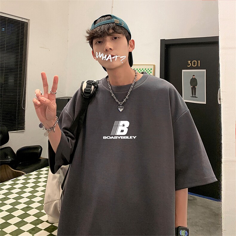 量大优供视频220克美式短袖t恤T2963得物直播有280克品质,男装T恤,电商A486