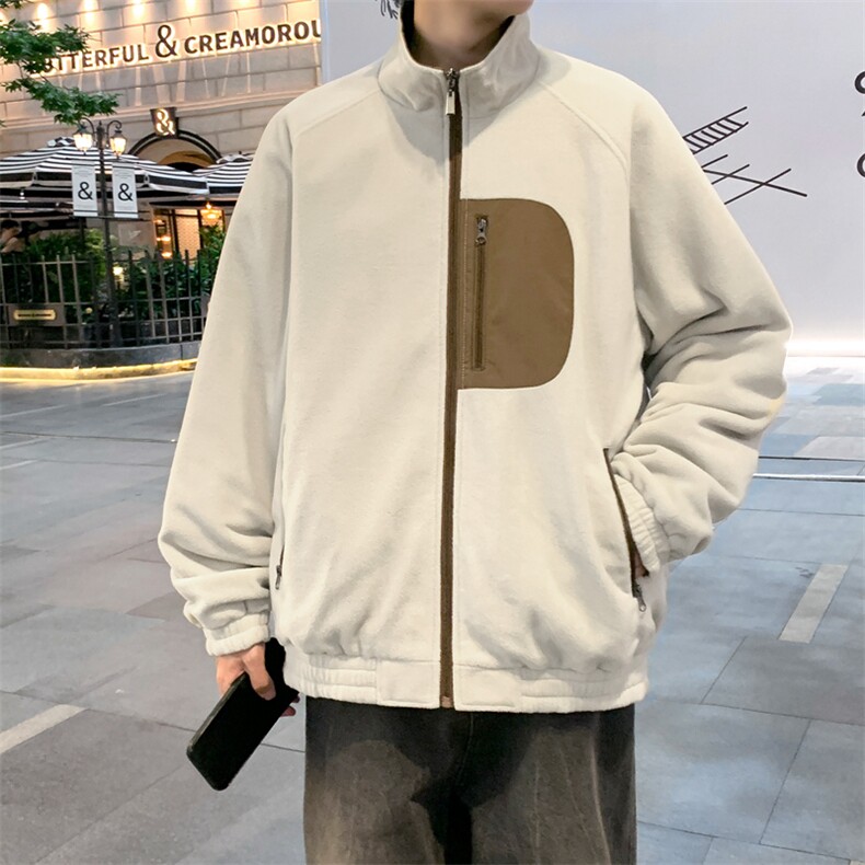 夜景光版二开摇粒绒两面穿夹克男士休闲外套A406 JK2553 P85图片