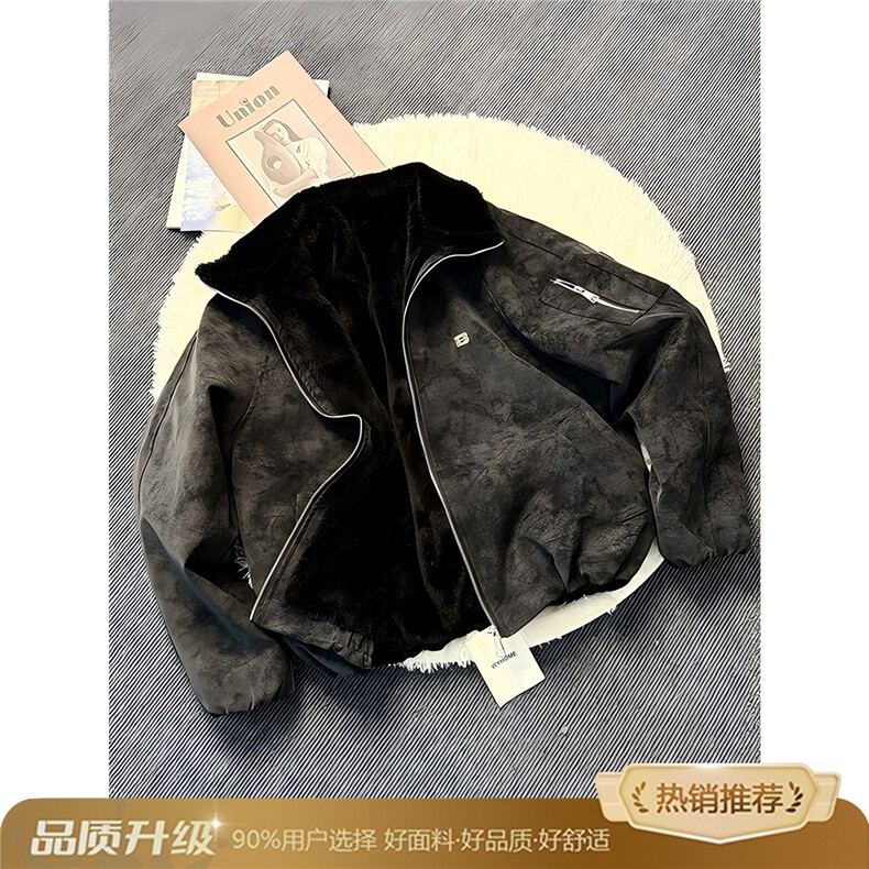 AA1746P90美式高街灰色棉服男款冬季工装外套,男装棉衣,电商B323A