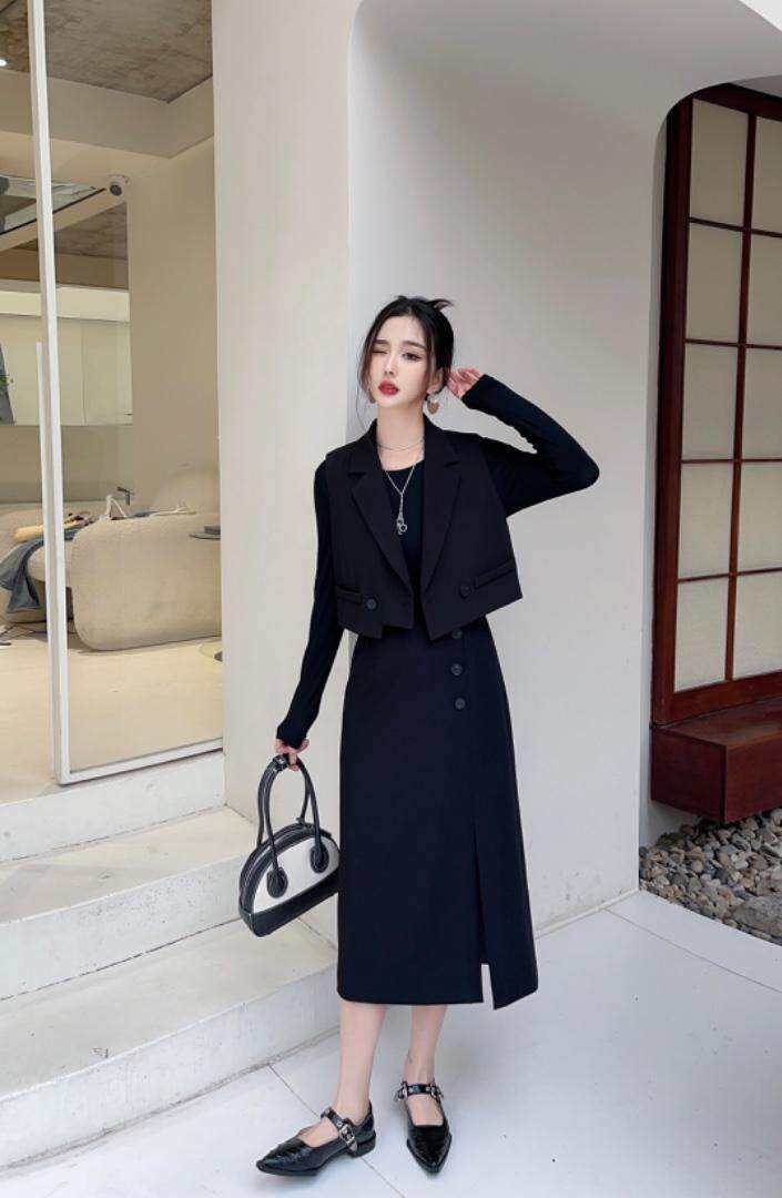 2023年女人味两件套连衣裙，女装连衣裙，贻思茗