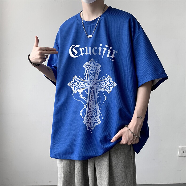 华夫格t恤男短袖男大码五分袖大皂风HT73268-P22,男装T恤,电商A040