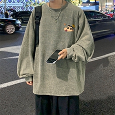 直播品质重磅纯棉美式蜡染水洗做旧潮牌宽松长袖t恤CT301特P38，男装T恤，电商A486