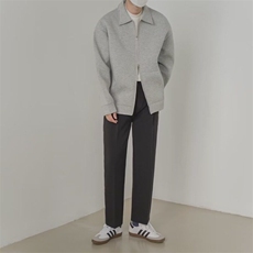 W9468-P43网图现货新款高级感复古夹克卫衣外套宽松翻领拉链，男装夹克，星座1608-2