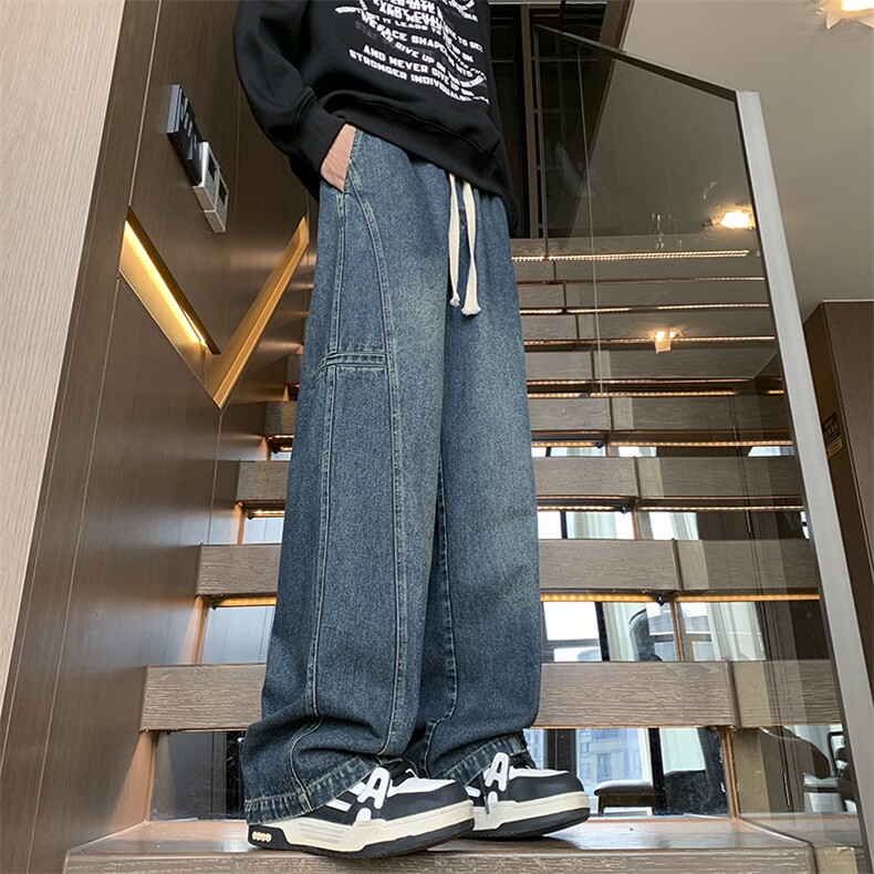 秋季新款设计感拼接牛仔裤XZ604-KN17-特P50控88,男装牛仔裤,星座604