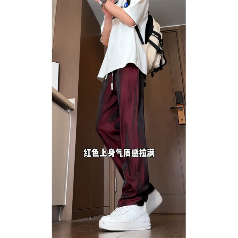 ！冰丝裤男夏季薄款高级感垂感阔腿休闲裤BK0003-特P30,男装休闲裤,电商B388