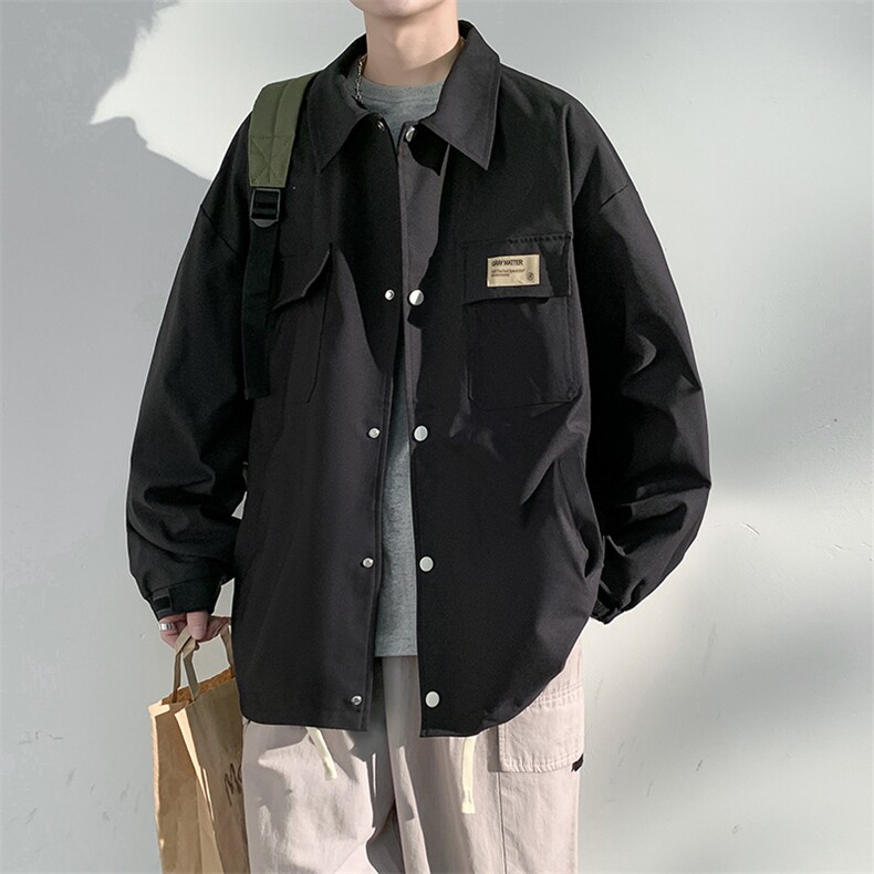 ！815A-MJ7332-68特2025秋季贴标工装上衣外套宽松休闲夹克男图片