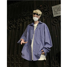 1506-1/CC131/P34新款痞帅美式复古格子长袖衬衫男女休闲百搭时尚，男装衬衫，星座1506-1
