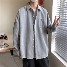 灯芯绒外套长袖韩版衬衫宽松男女学生中性潮A161-2-CT1357-P45，男装衬衫，电商A161-2