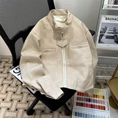 美拉德高街复古棕色机车皮衣外套WT002P75，男装皮衣，星座1116-2
