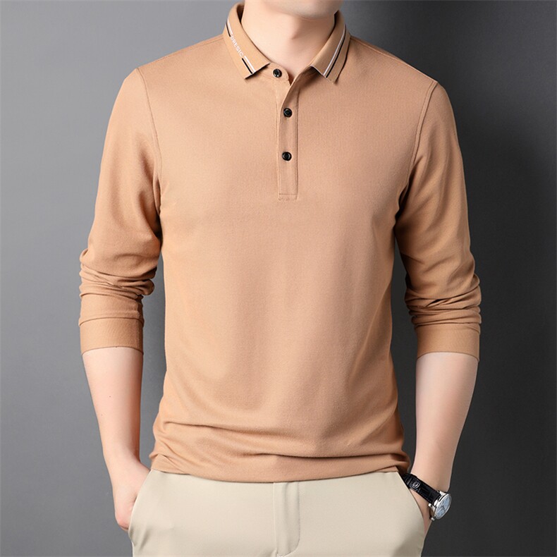 QLM77159男式秋季服装新款长袖T恤青年翻领四季打底体恤P63图片