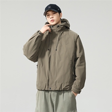 2025冬季新款休闲男士连帽加棉加厚透气棉服夹克W0083，男装夹克，电商D215
