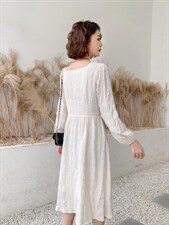 秋冬新款韩版时尚蕾丝连衣裙，女装连衣裙，荷塘月色