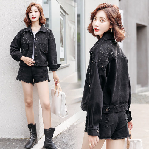 牛仔外套女短款2024年秋季新款宽松时尚休闲牛仔衣夹克百搭小个子，女装牛仔外套，臻衣坊