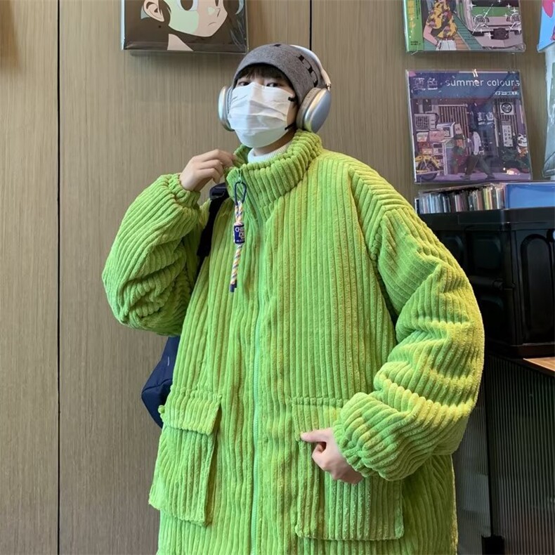 暗条纹棉服男高街帅气韩版潮流宽松2024冬季ins棉衣外套MF105-P92,男装棉衣,星座412-3