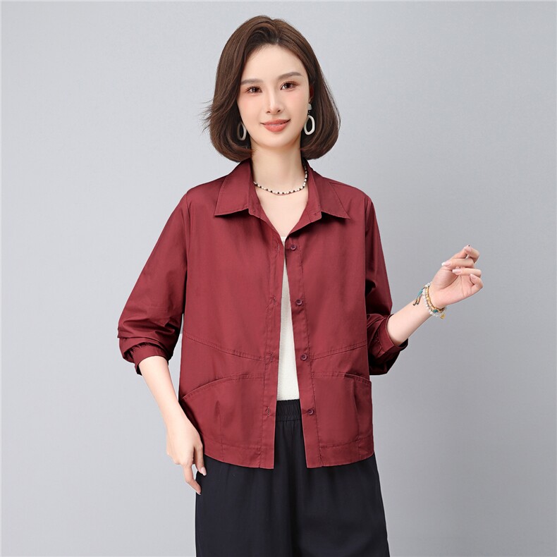 2025年秋季时尚休闲宽松型纯棉100%气质衬衣,女装衬衫,依恋蒂丝