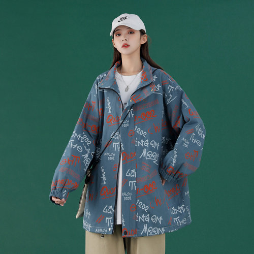 2021春装新款字母印花宽松外套227-6-JK918-P75,女装短外套,星座227