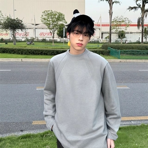 抖音得物品质26春装美式高街曼巴棉螺纹拼接卫衣圆领长袖T恤YT164图片