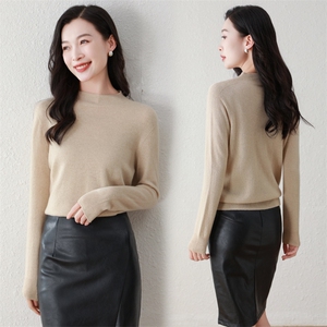 半高领羊绒衫女100%纯山羊绒秋冬新款洋气内搭长袖打底衫毛衣图片