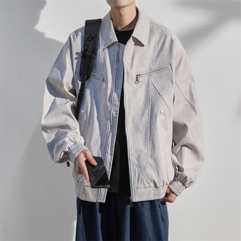 JK8872-P75 L-9XL2025秋冬新款翻领夹克外套 控128图片