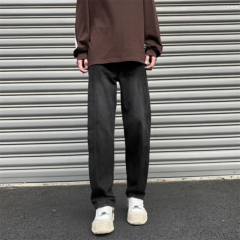 拼接牛仔裤男春季美式hiphop高街裤子宽松阔腿裤88222-p4868,男装牛仔裤,星座1008-1