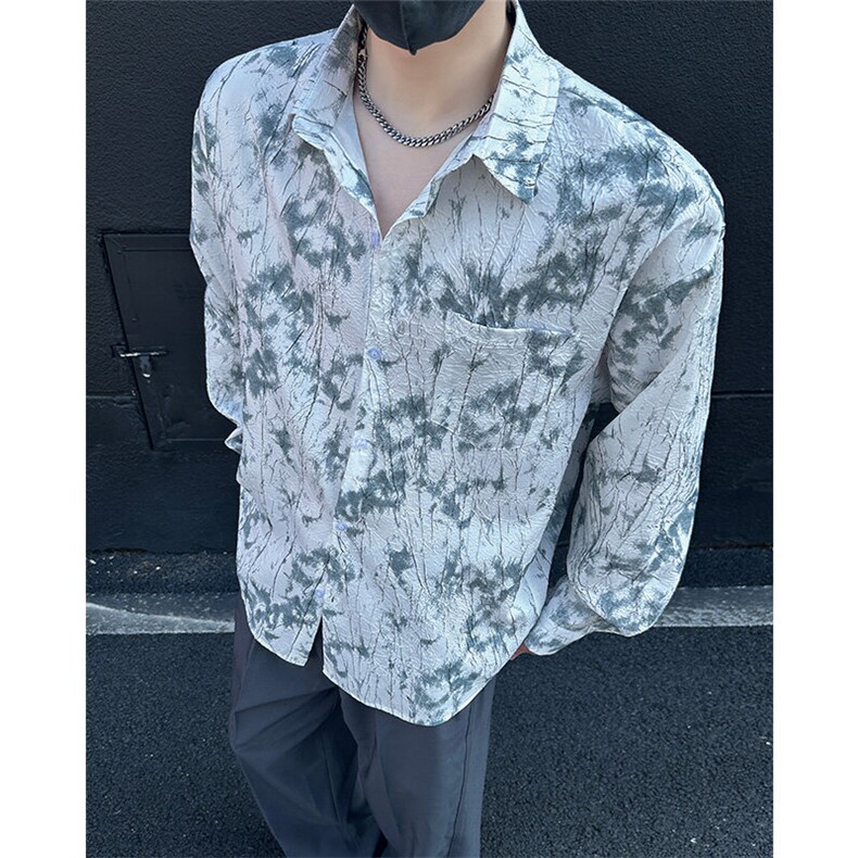 美式高街宽松衬衫潮流休闲上衣A086-CS2206-P40,男装衬衫,电商基地A086