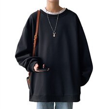 2021冬季新港风短句大码男女拉链圆领套头加绒加厚卫衣W5203-P45，男装卫衣，电商A001