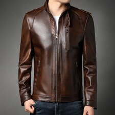 X17651秋冬新款海宁皮衣男士绵羊皮夹克立领P710，男装皮衣，电商B360