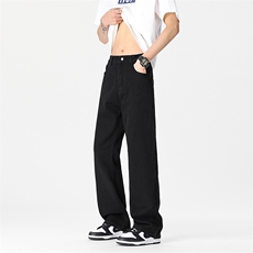 美式复古男女微喇牛仔裤日系百搭弯刀裤xz405-k2003-P5078，男装牛仔裤，星座405