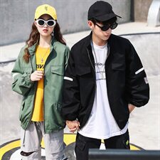 709-JK51-P8520秋款情侣宽松休闲工装外套潮牌百搭夹克男，男装夹克，星座709