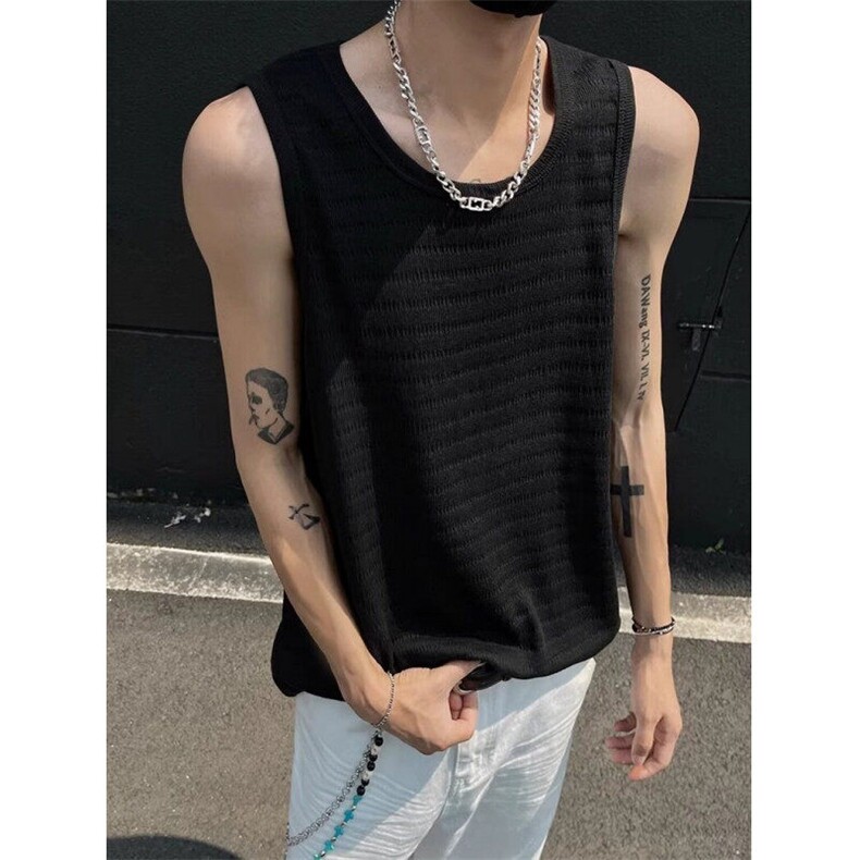 夏季新款肌理纹路背心男士无袖T恤男坎肩百搭上衣运动汗衫T278,男装背心/马甲,星座1116A（原606A-3）