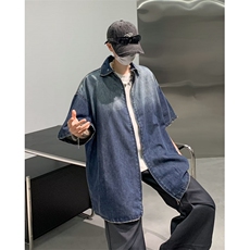 牛仔短袖衬衫夏季2024新款J1020P60，男装衬衫，星座1116-2