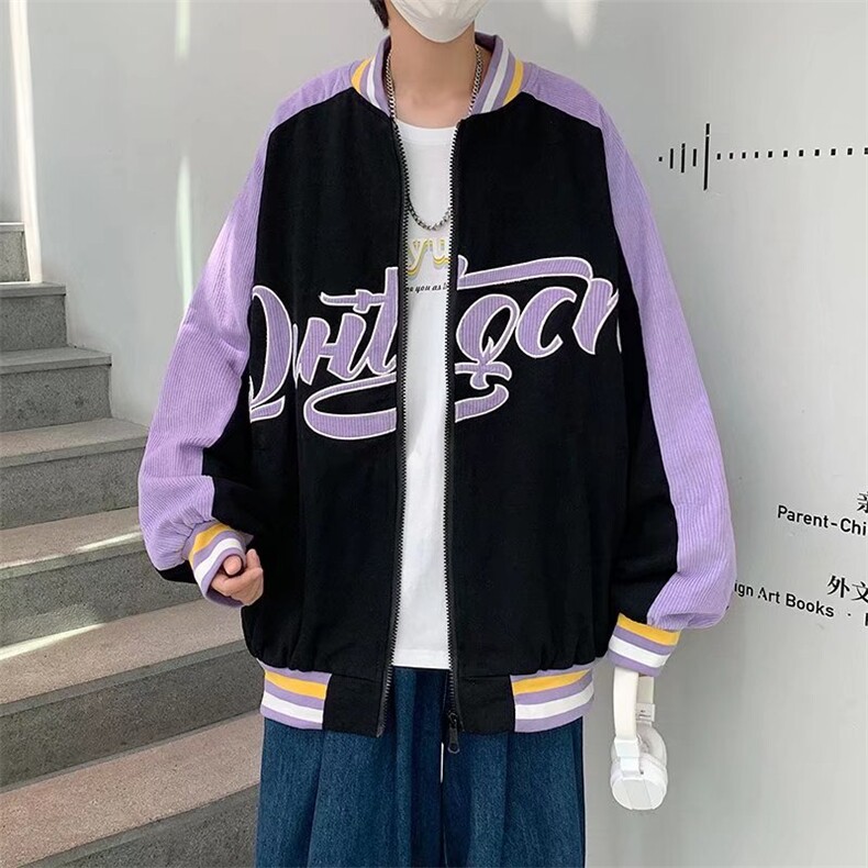 工装夹克男春秋潮流刺绣百搭嘻哈棒球服YK18P55,男装夹克,星座1116-2