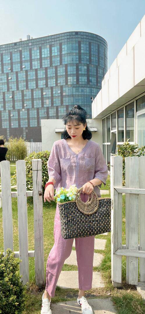 纯苎连衣裙小衫裤子裙子衬衣 时尚风 风淑女风休闲风，女装连衣裙，川哲