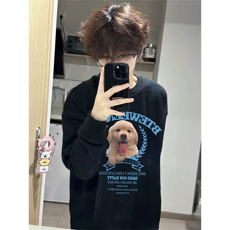 抖音得物 现货高品质美式宽松圆领印花卫衣 新款重磅卫衣 ADY106图片