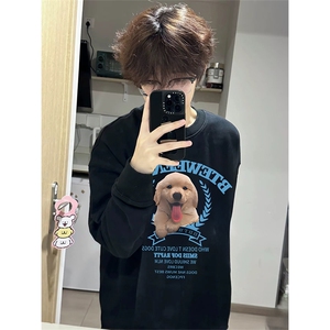 抖音得物 现货高品质美式宽松圆领印花卫衣 新款重磅卫衣 ADY106图片