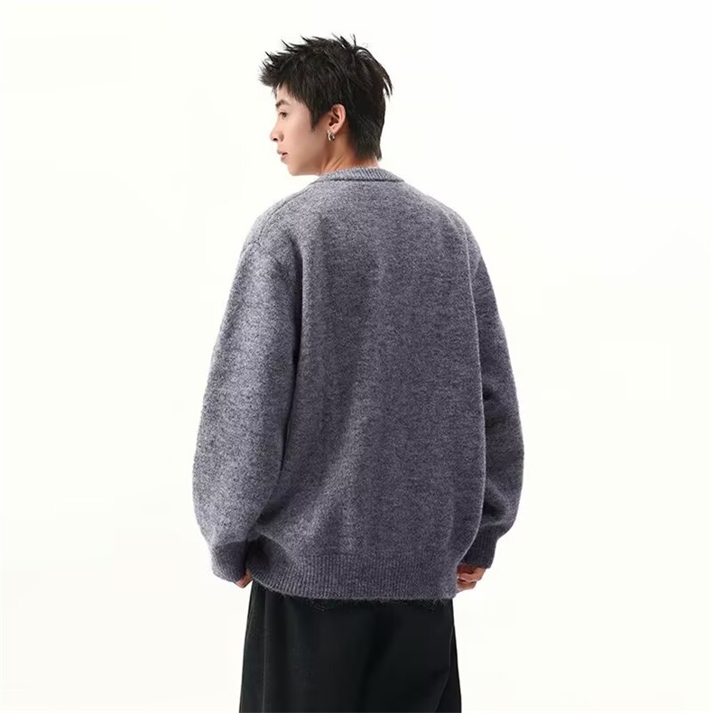 秋冬新款开衫毛衣美式复古休闲慵懒风针织衫男纯色外套M5811p58,男装针织衫/毛衣,电商D315