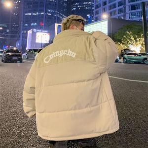 冬季复古灯芯绒拼接加厚棉服男潮牌宽松保暖百搭棉衣 W7948-P78图片