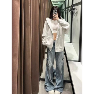 新款连帽纯色拉链卫衣长袖外套男513AKS2191P35图片