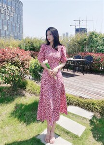 现货韩版碎花连衣裙图片