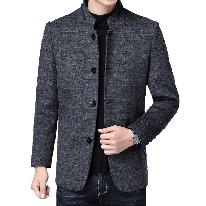爸爸秋装外套中老年人男装夹克休闲秋季立领上衣男ZL11588-P240,男装夹克,电商B212（原钱塘6029）
