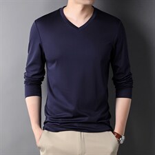 秋冬装中年男士长袖T恤纯棉爸爸装中年休闲上衣打底衫HPNT756-P75图片