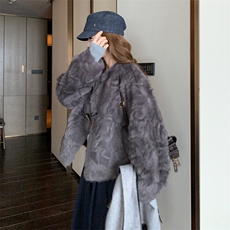 2025年冬季冬麂皮绒毛短外套加绒加厚冬新款仿皮毛一体仿羊羔毛，女装皮草，欣美人