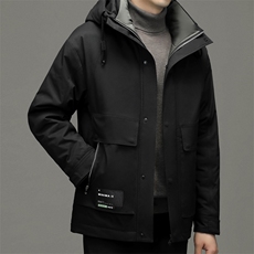 2023冬季新款商务休闲羽绒服男装连帽加厚保暖外套中年男士爸爸装，男装羽绒服，电商B212（原钱塘6029）