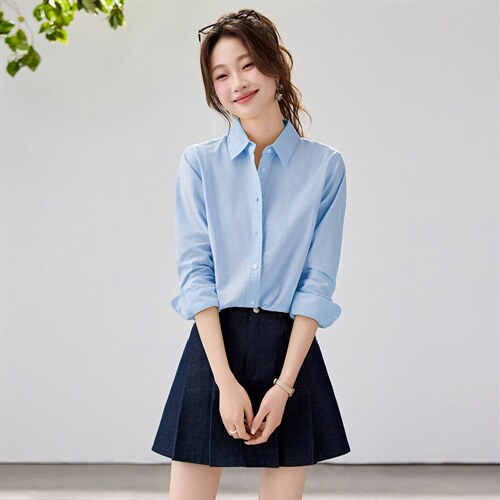 2026春夏新款黄蓝条纹衬衫女宽松显瘦元气少女感衬衣显白温柔风，女装衬衫，艾米