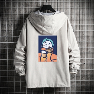 JK41042-P85 加款-P115 纯连帽夹克男士大码工装夹克男 网格图片